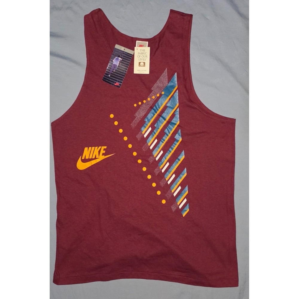 Vintage 90s NIKE tank top  L muscle gym beach swoosh Deadstock With Tags Rare